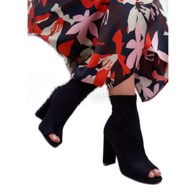 SEA Ženske čizme na visokoj peti Lycra otvoreni prsti Prvo crna crno 2