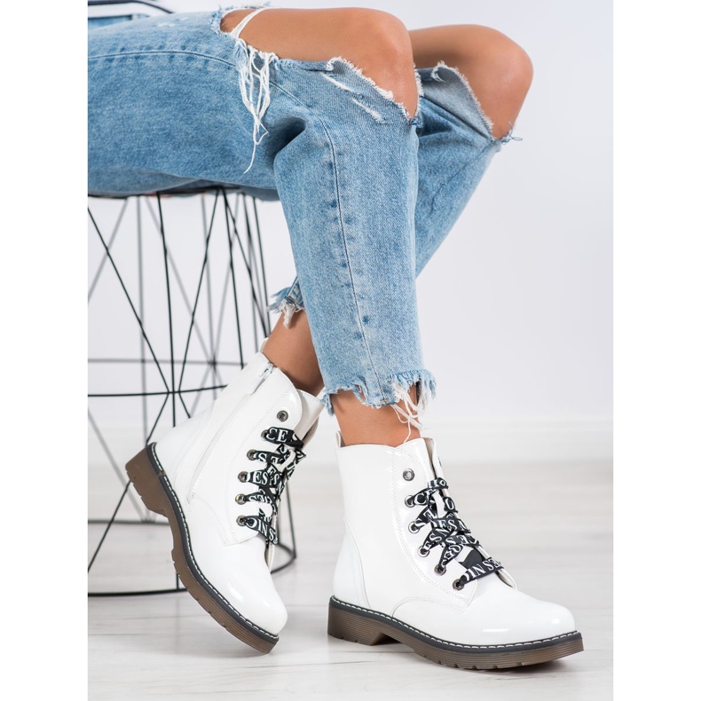 VINCEZA lakirani radnici bijela 1