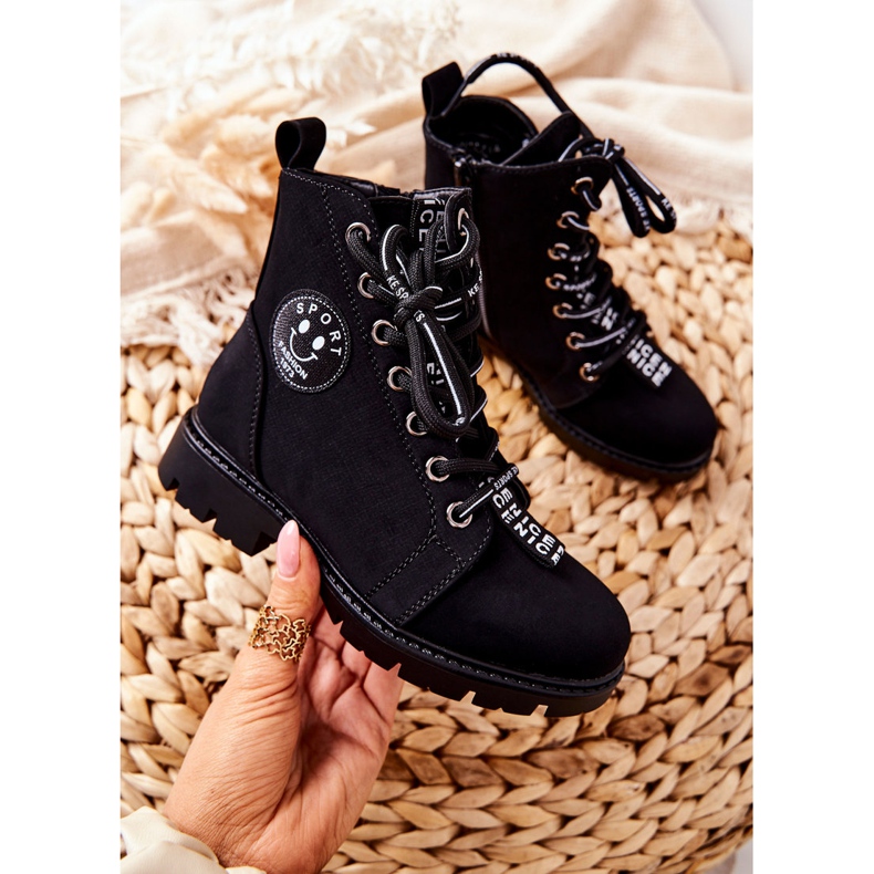 Vinceza Dječje čizme Radničke Crne Mini Aspen crno 2