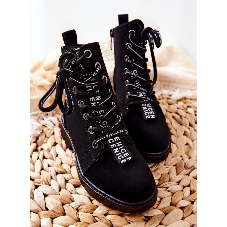 Vinceza Dječje čizme Radničke Crne Mini Aspen crno 1