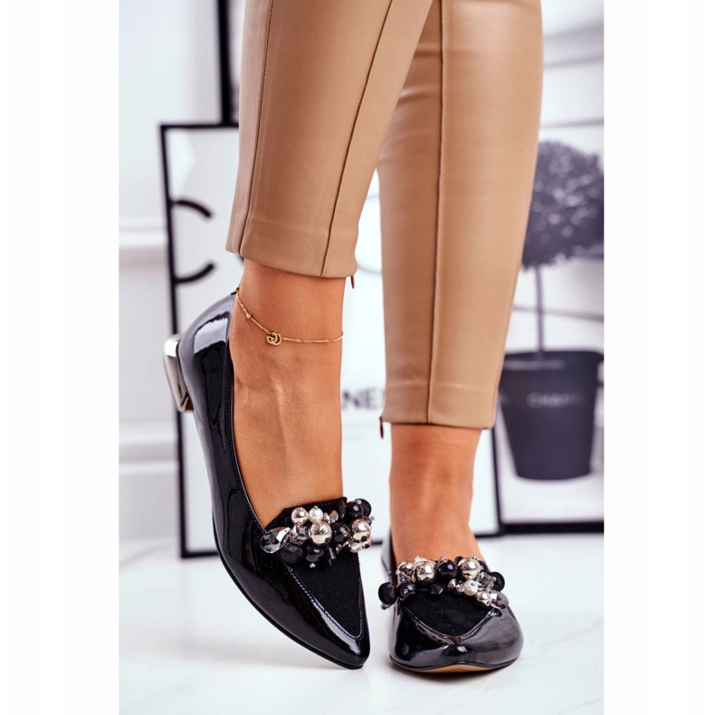 Ženske balerinke Laura Messi Koža Crna 2157 crno 2