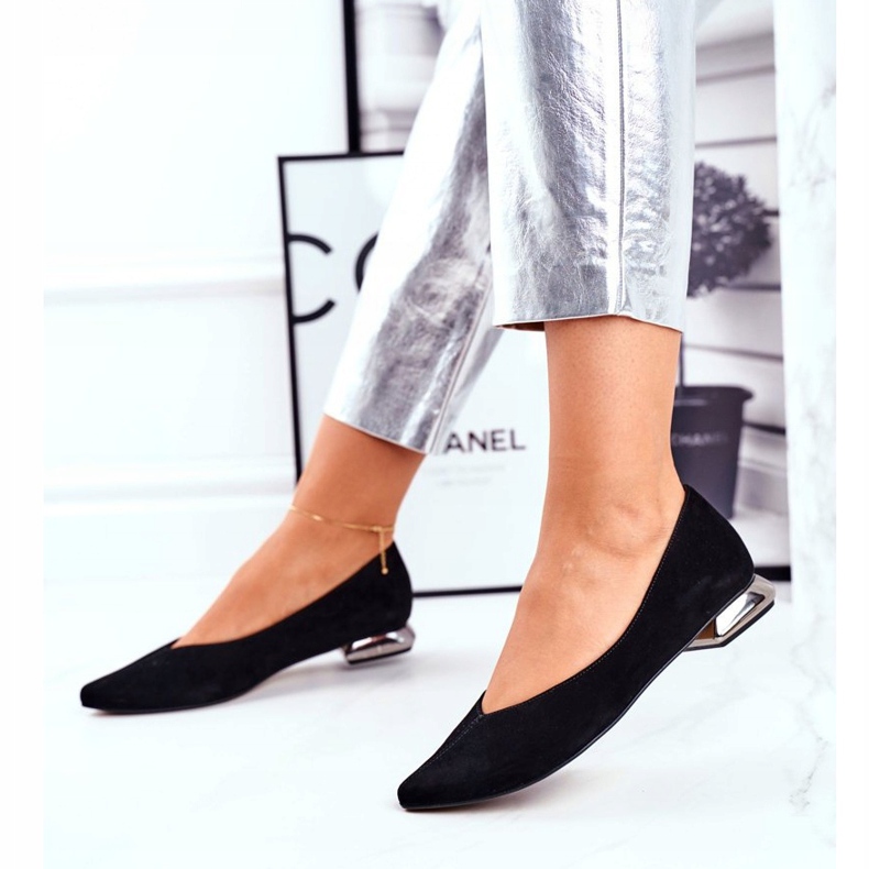 Ženske balerinke Laura Messi Koža Crna 2149 2