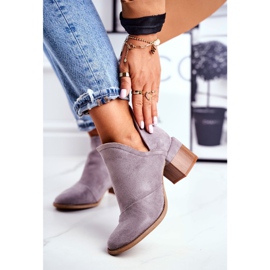 Ženske čizme na visoku petu izrezale su sive mini meliore siva 1