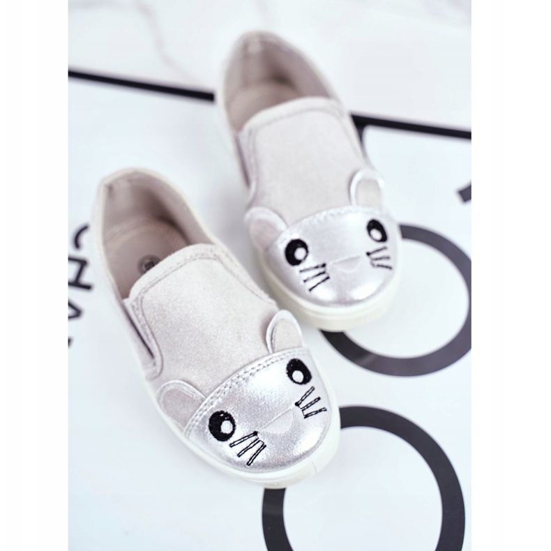 Sabana Dječje tenisice koje se navlače s mišjim svijetlo sivim bombonima siva 1