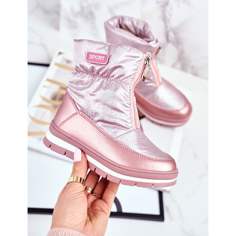 WEESTEP Dječje čizme za snijeg zagrijane vunenim ružičastim mjehurićima ružičasta 1