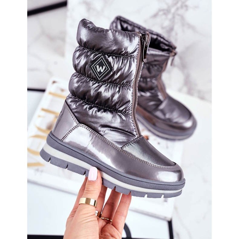 WEESTEP Dječje čizme za snijeg zagrijane vunom tamno sive mame siva 1