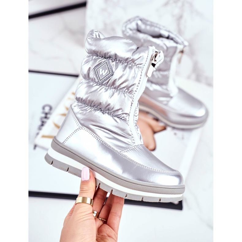 WEESTEP Dječje vunene tople čizme za snijeg Srebro Mumm 1