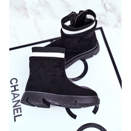 Apawwa Dječje crne tople čarape Pinko crna 2