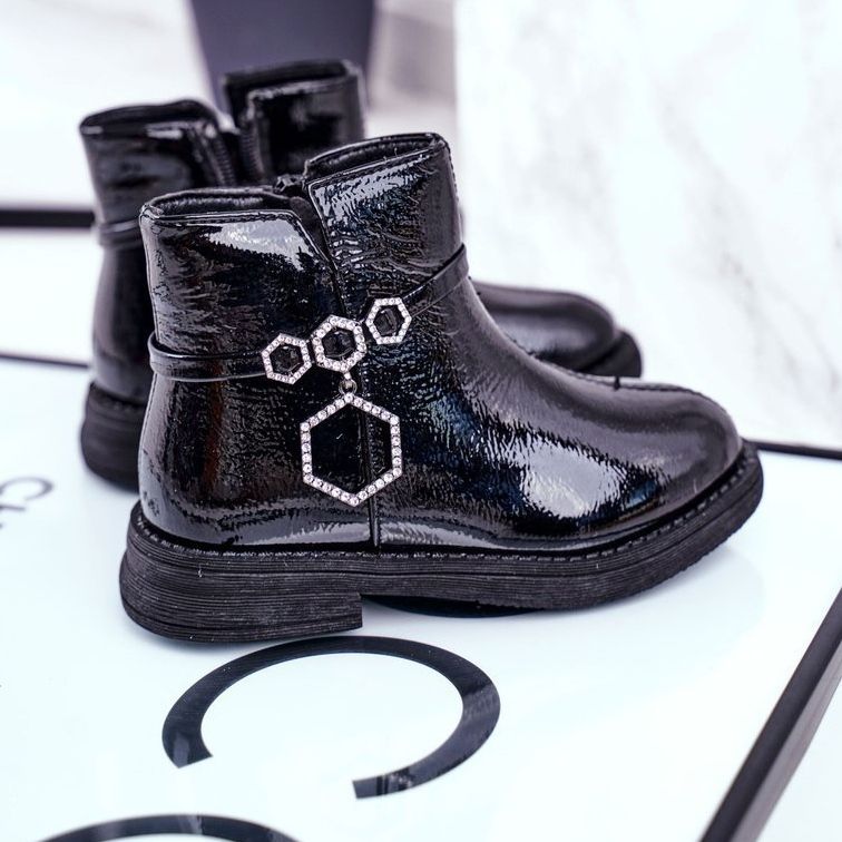 Apawwa Dječje čizme lakirane u crnoj boji Fami ['crno'] 1