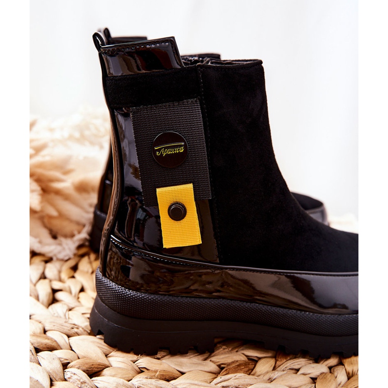 Apawwa Dječje crne antilop lakirane čizme My Lovely crno crno 1