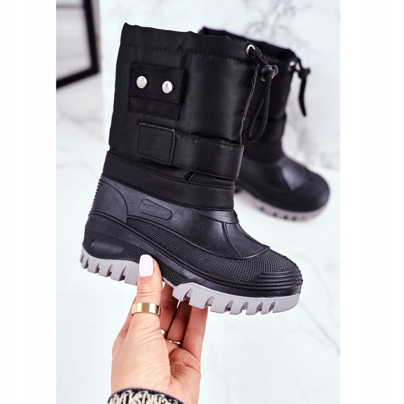 Apawwa Dječje snježne čizme izolirane krznom Black Hot Winter crna 1