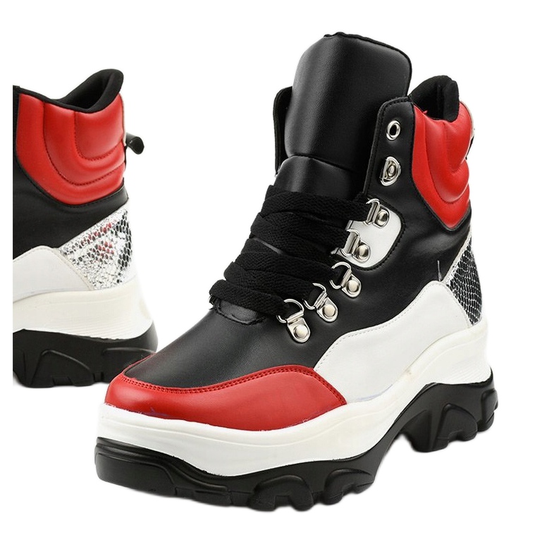 Crvene Neamelira šarene tenisice crna crvena 1