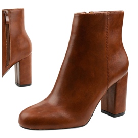 Smeđe čizme na stupu od eko kože Gawler smeđa 1