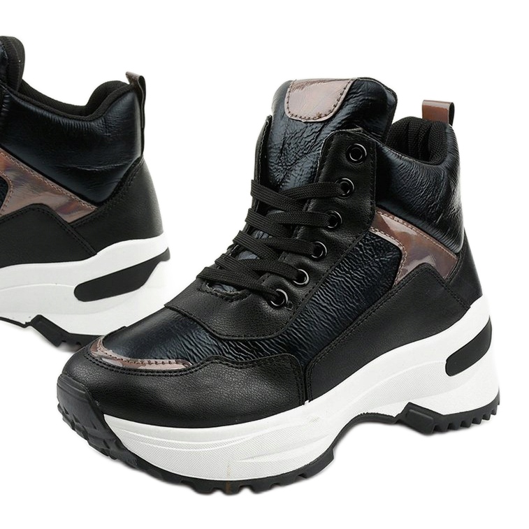 Crne, moderne Daera tenisice od eko kože crna 1