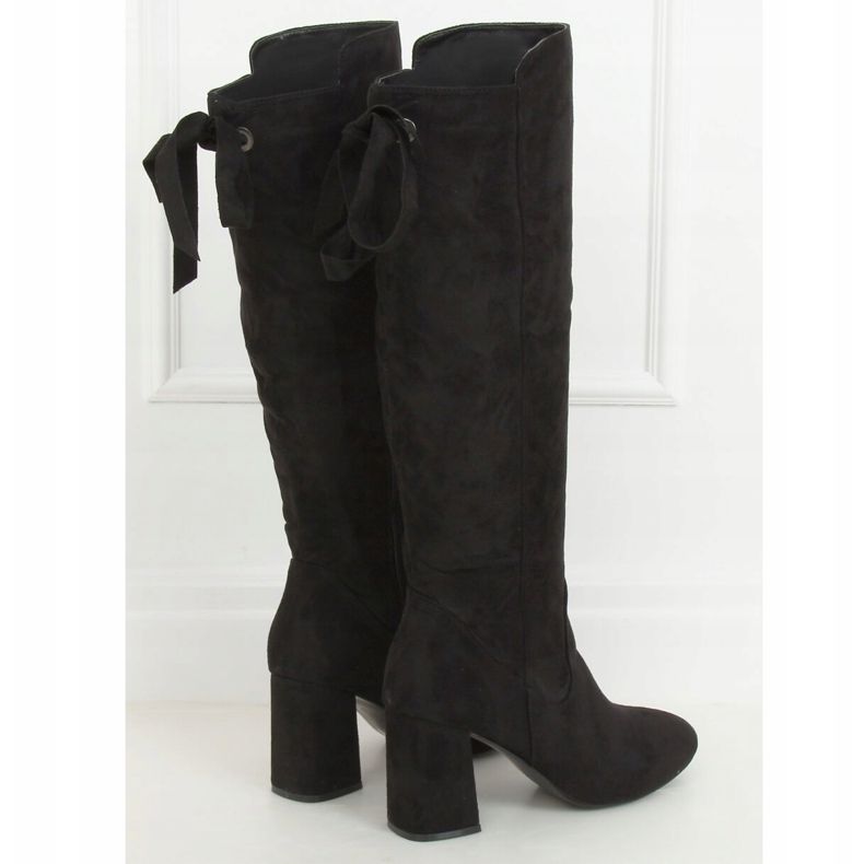 Crne čizme s visokim potpeticama J19-65 Crne crno 1