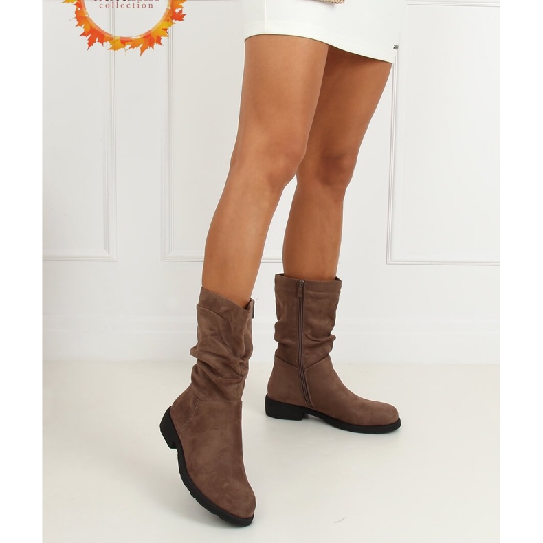 Ženske kratke čizme tamno bež CH1908 Khaki kaki 1