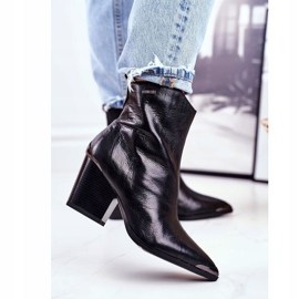 Ženske čizme na petu od kože Big Star crne GG274919 crna 1