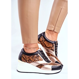 GOE Ženske sportske cipele tenisice crna koža GG2N3044 crno raznobojna 2