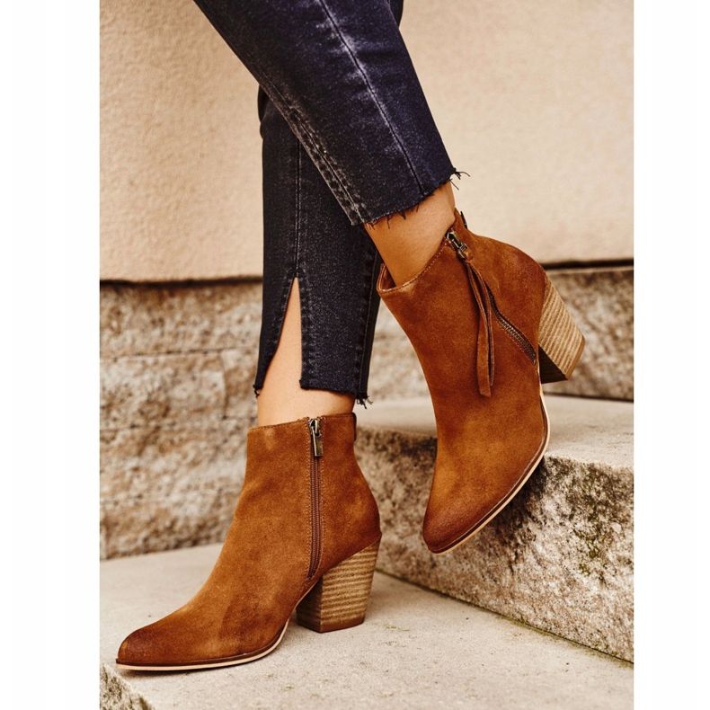 Ženske čizme na visoku petu Big Star Camel GG274364 smeđa višebojan 2