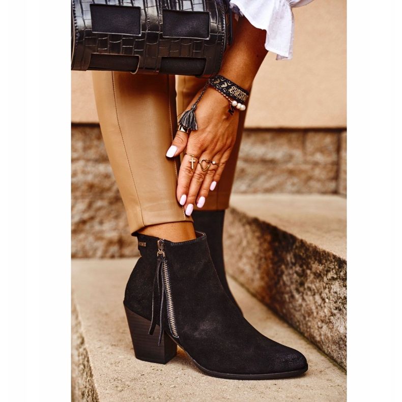 Ženske čizme na visoku petu Big Star crna GG274362 crno 2