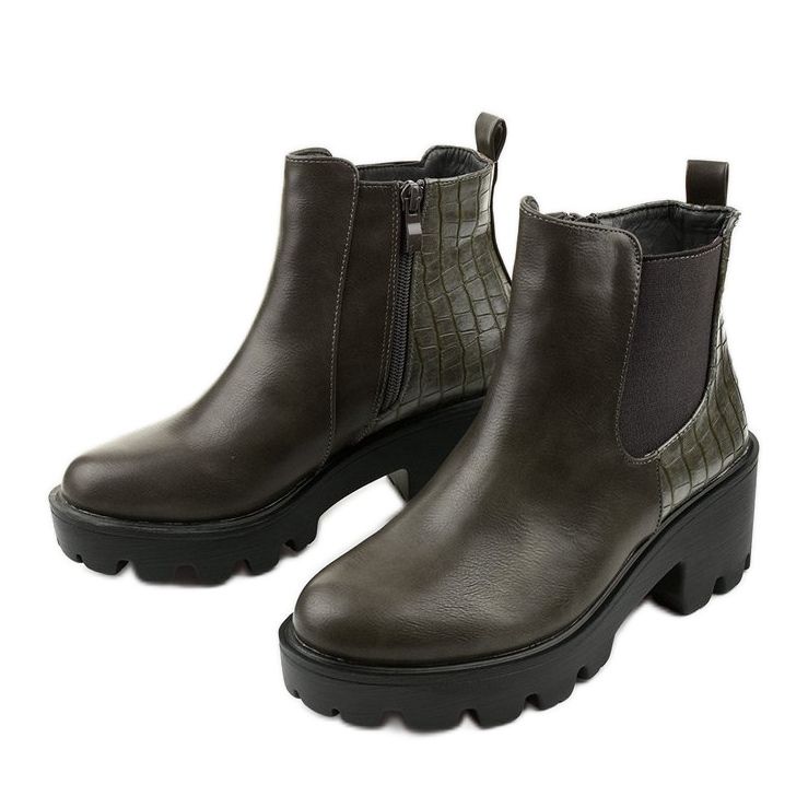 Sive ravne čizme od eko kože Uspostavljeno siva 2