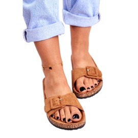 BUGO Ženske smeđe papuče, kopča, podesiva Rosaline smeđa 3