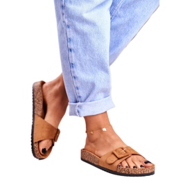 BUGO Ženske smeđe papuče, kopča, podesiva Rosaline smeđa 2