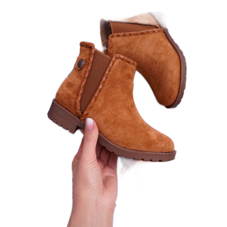 POPA Dječje čizme Ravna peta Camel Sicarro smeđa 1