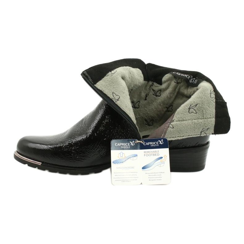 Caprice ženske čizme lakirane 25309-25 crno 7