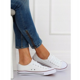 Bijele klasične ženske tenisice JD05P BIJELO / CRVENE bijela 2