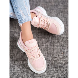 SHELOVET Modne sportske cipele na platformi ružičasta 1