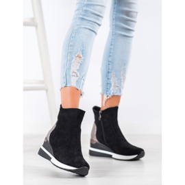 VINCEZA čizme na klin crno 1