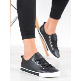 SHELOVET Tenisice od eko kože crno 1