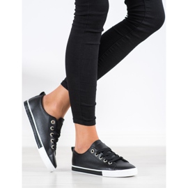 SHELOVET Tenisice od eko kože crno 2