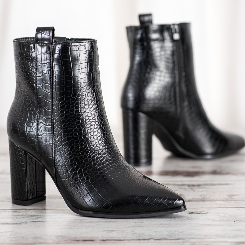 Seastar Elegantne čizme s uzorkom crna 2