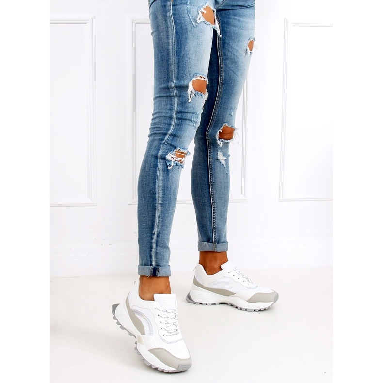 Bijele i sive sportske cipele LA87P Grey bijela siva 1