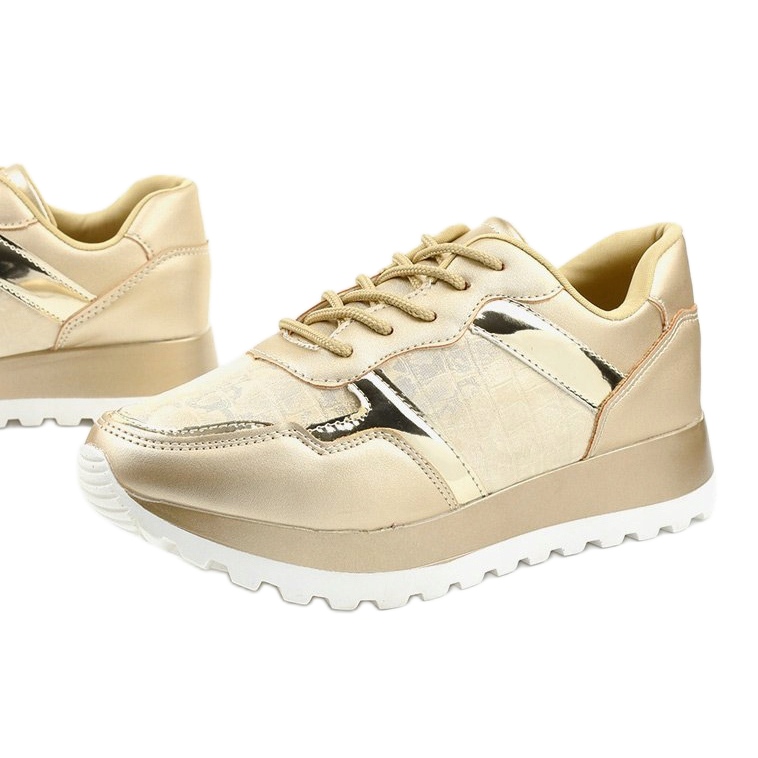 Zlatne sportske tenisice od eko kože 2019-447 zlatna 1