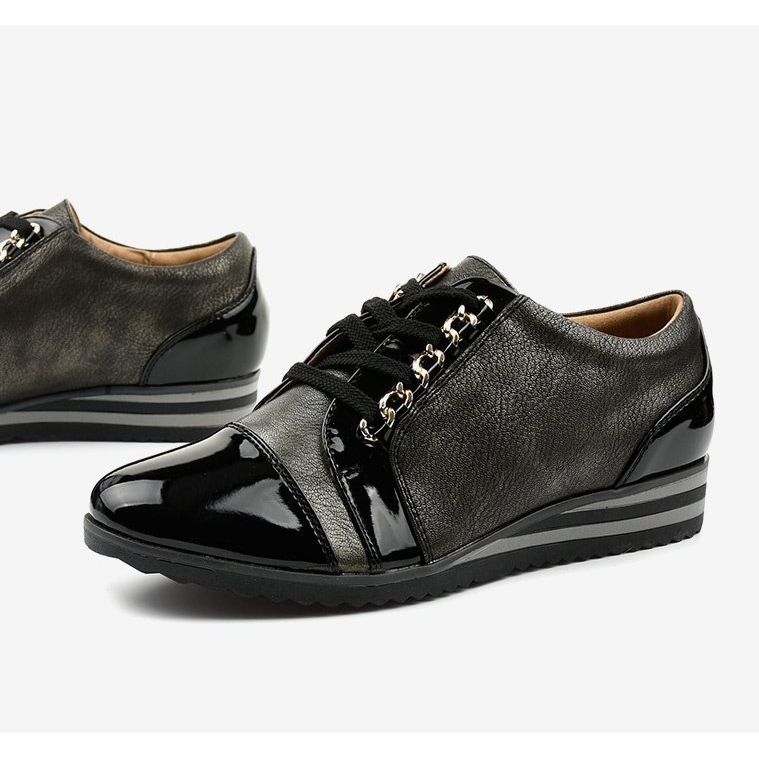 Crne moderne tenisice na klin 15S8621 crna 1