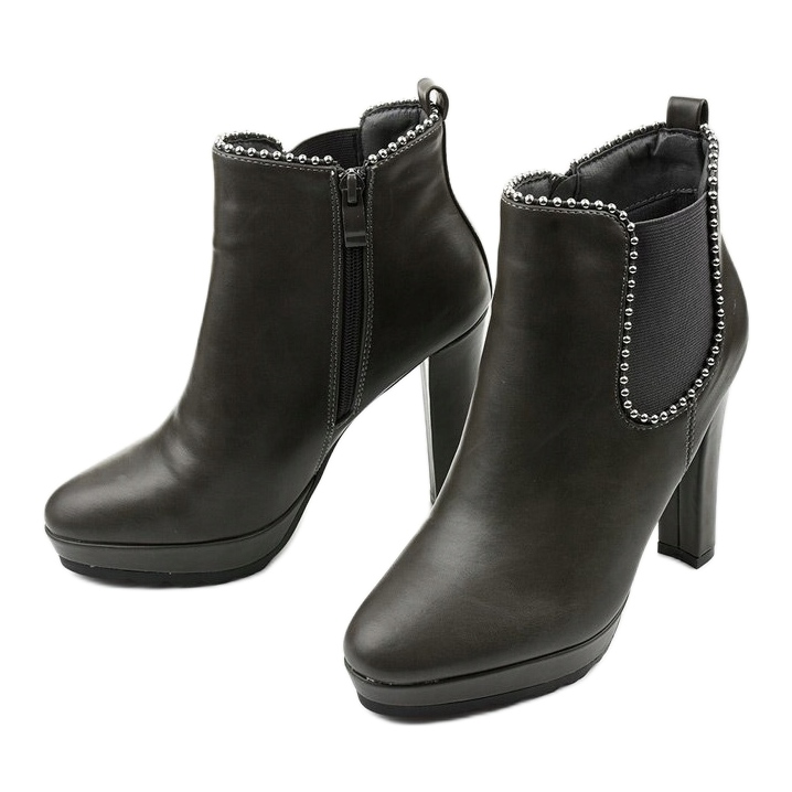 Sive čizme na stupu s patentnim zatvaračem i Circus elastikom siva 2