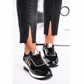 Vinceza Ženske sportske cipele tenisice crna koža 21-7778 crno 2