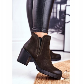 S.Barski Ženske čizme na petu tople Khaki Veronica smeđa 1