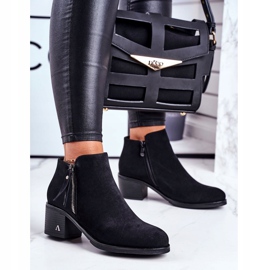 S.Barski Ženske čizme na petu topla crna blanš 1