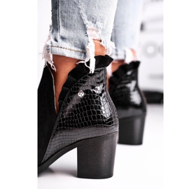 Ženske čizme na petu, kožna opruga Maciejka Crna 04833-01 crno 1