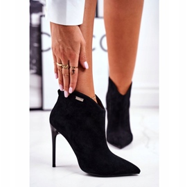 GOE Ženske čizme na antilop visokoj peti crne GG2N3033 crna 2