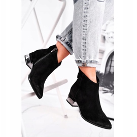 Ženske tople čizme od kože Laura Messi Crna 2207 1