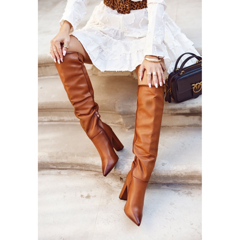 SEA Ženske čizme na petu topla Camel Vellma smeđa 1