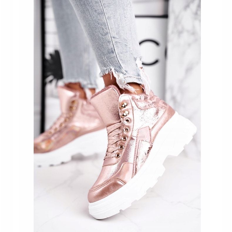 PS1 Ženske sportske cipele zagrijane ružičaste boje Golden Davan ružičasta zlatna 1