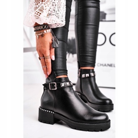 Ženske tople čizme od kože Laura Messi Crna 2055 1