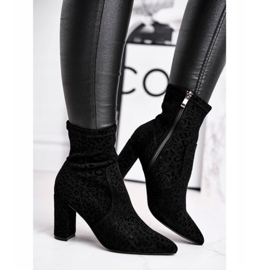 S.Barski Ženske čizme na petu Centki Black Panther crno 2