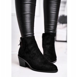 S.Barski Ženske čizme Ravna peta Topla Jesen Crna Mliječna 2